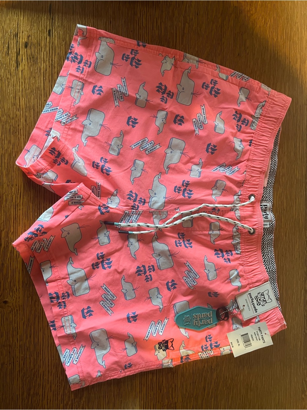Party Pants Moby Short Peach Men’s Size XL NWT